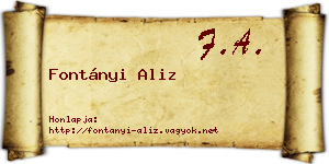 Fontányi Aliz névjegykártya